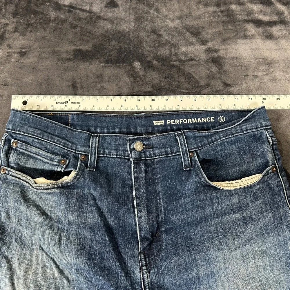 Levi's 502 Regular Taper Jeans Mens 36x30 Blue Performance Stretch Denim